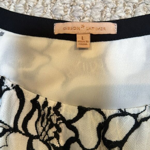 Gibson Latimer black and white lace lined top Size L - Picture 4 of 5
